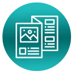 Brochure Icon on teal icon