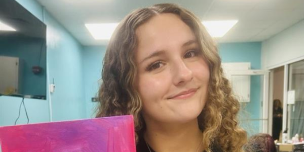 blond teenager smiling