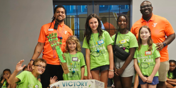 2 camp counselors and 5 campers