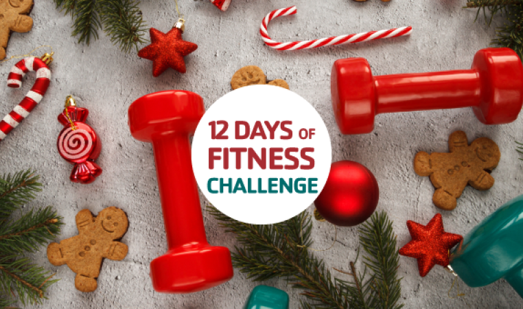 12 days of fitness banner with Christmas theme