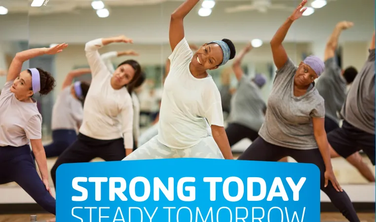 women stretching at a group exercise class