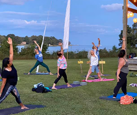 Overnight Yoga participants