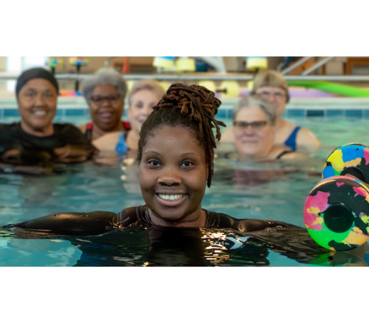 Atoya in the pool for a aqua class