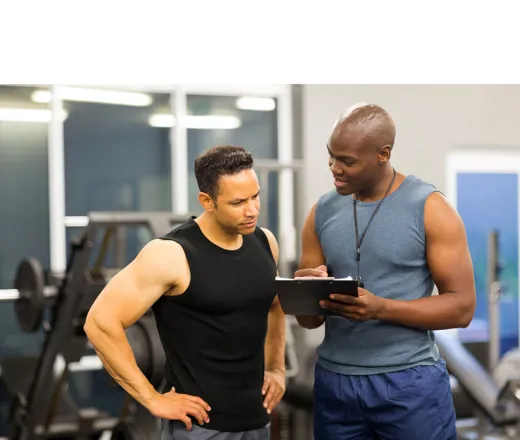 Man getting a fitness consult