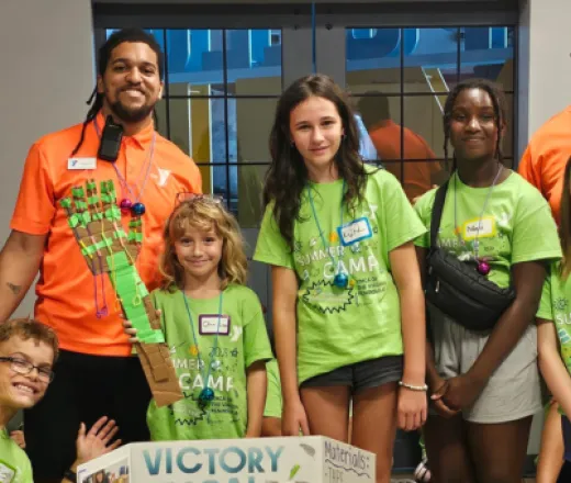 2 camp counselors and 5 campers