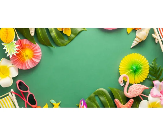 photo of umbrellas and beach themed items