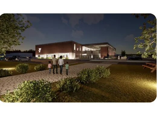 surry county family ymca at night