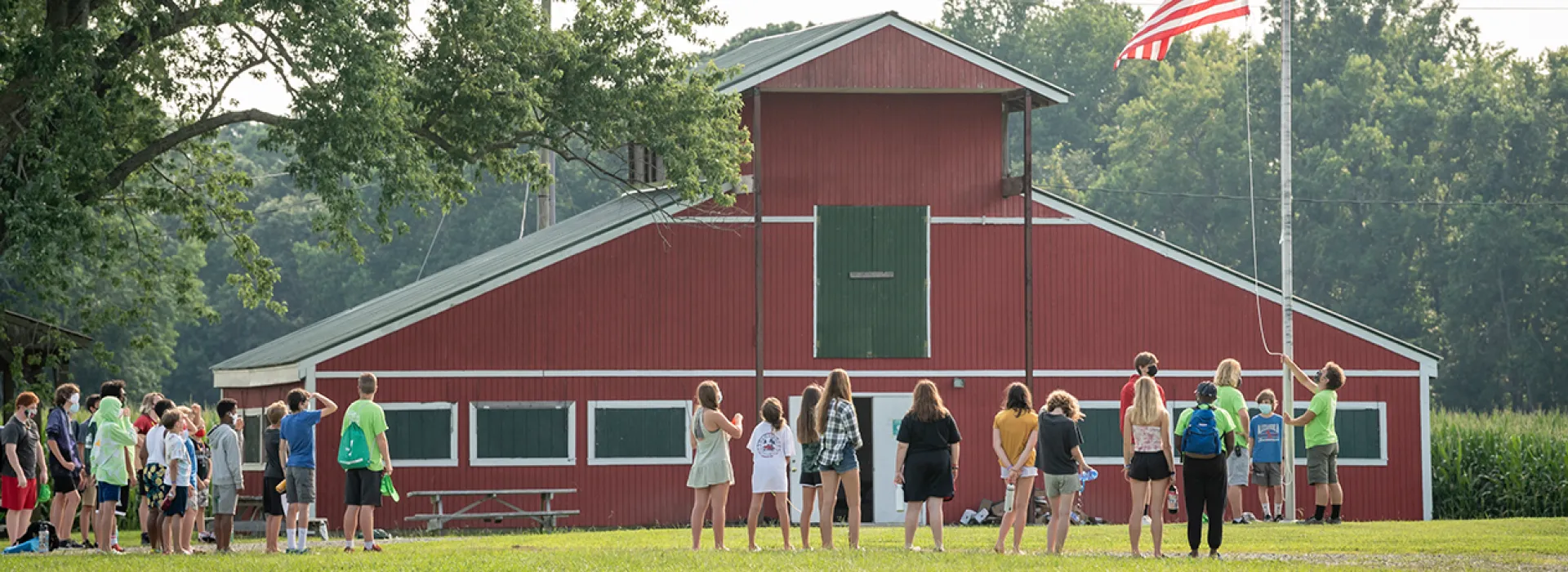 End of the day flag lowering ceremony