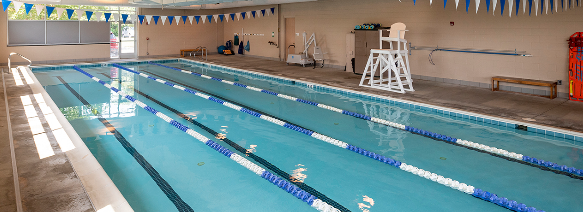 Indoor pool with lap lanes