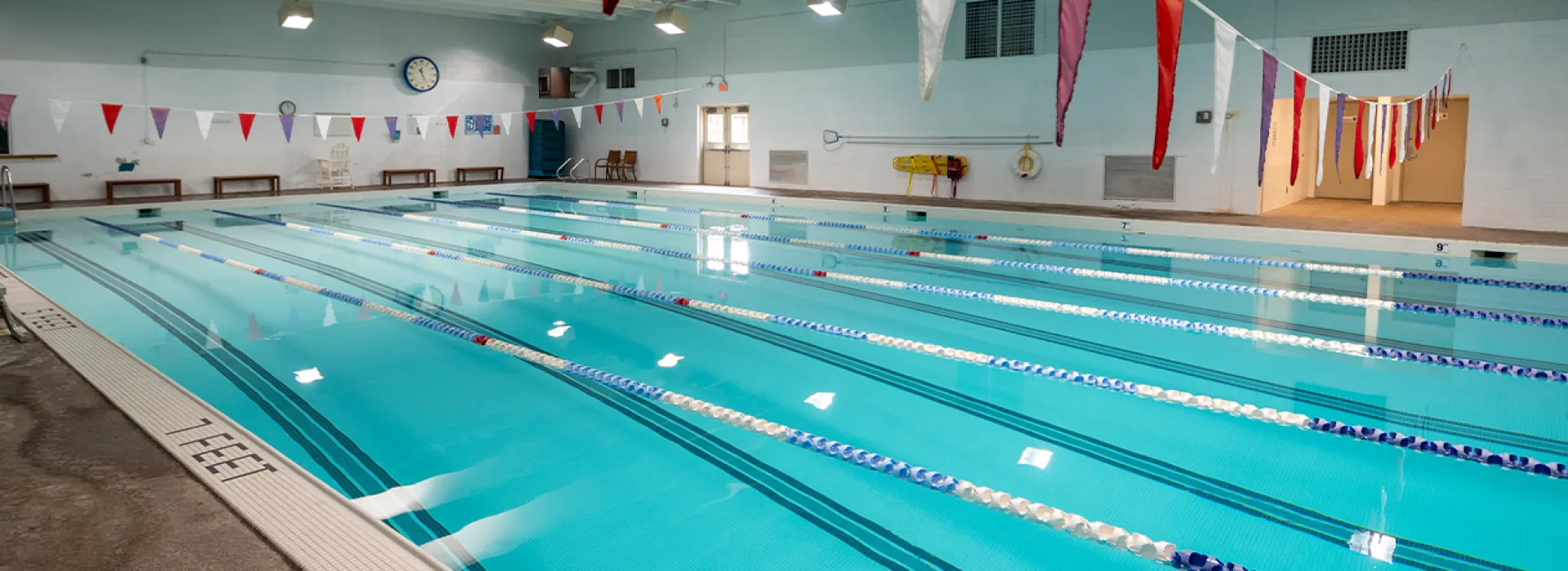Indoor pool with lap lanes